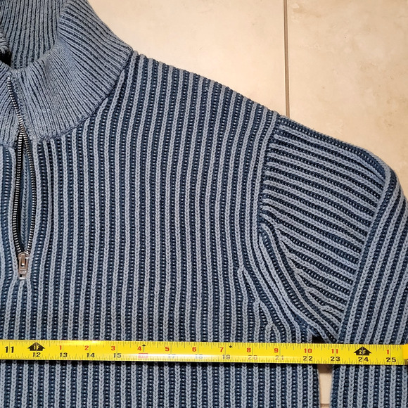 Abercrombie & Fitch Oversized Fit S/M Quarter 1/4 Zip Sweater Blue C65 - Picture 9 of 10